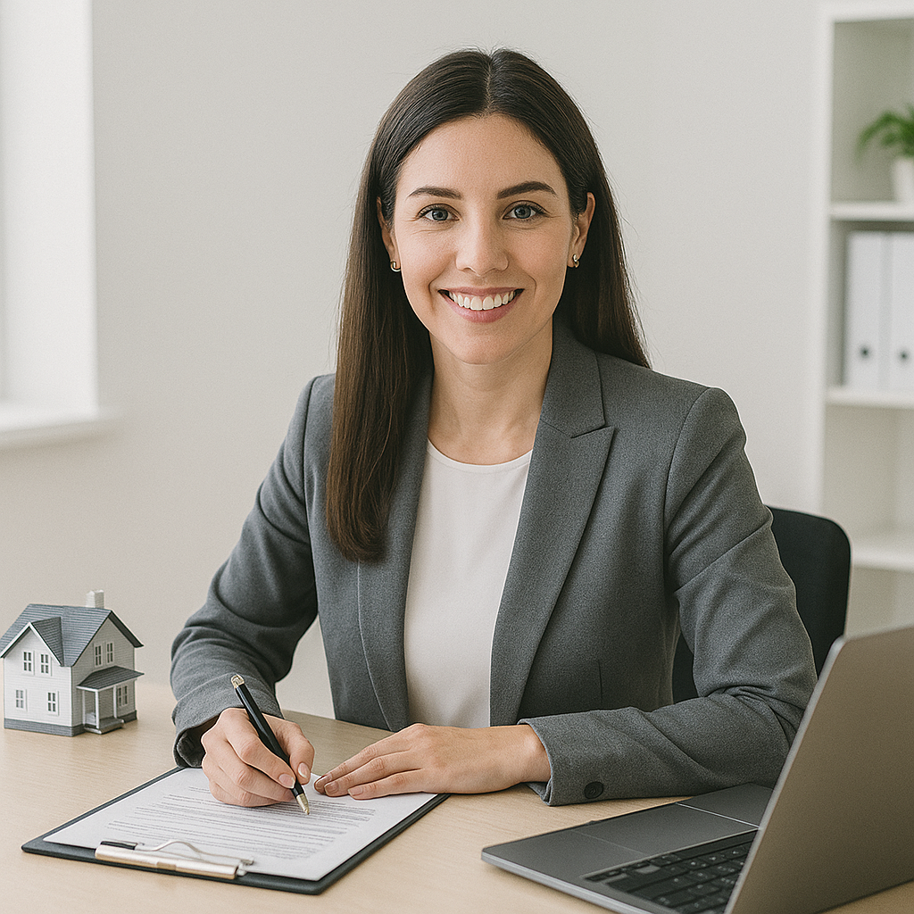 Professional leasing agent working